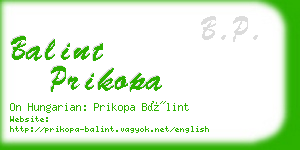 balint prikopa business card